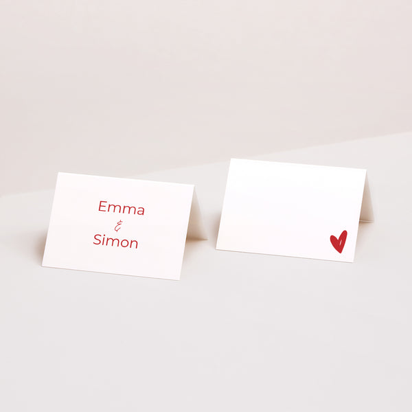Marque-place Mariage 2 volets Fond coeur photo