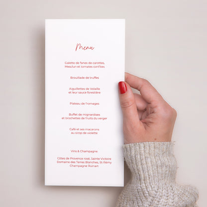 Menu Mariage Panoramique portrait Fond coeur photo N° 3