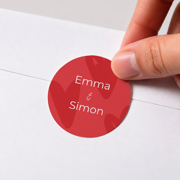 Sticker Mariage Rond Fond coeur photo