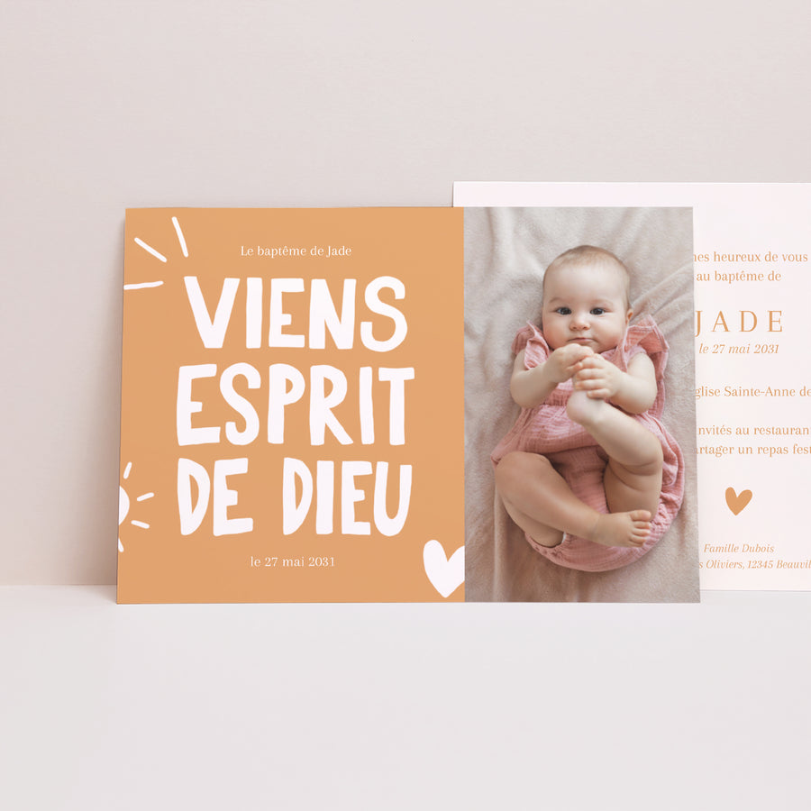 Faire-part Baptême Paysage Souffle Divin photo