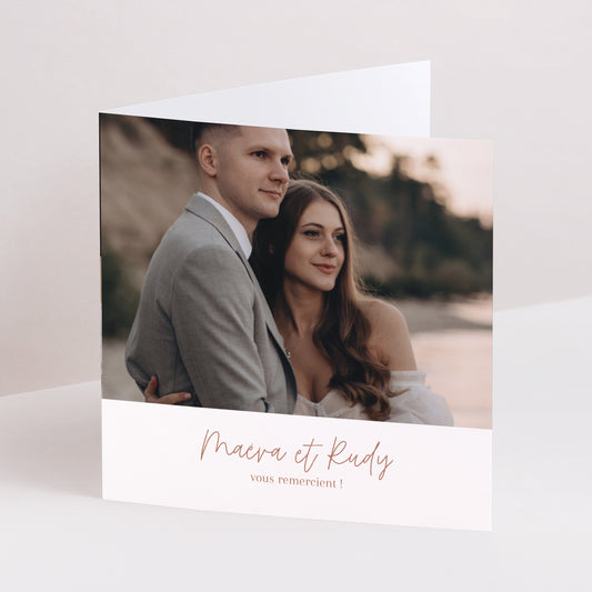 Remerciements Mariage Carré double volet Epuré photo