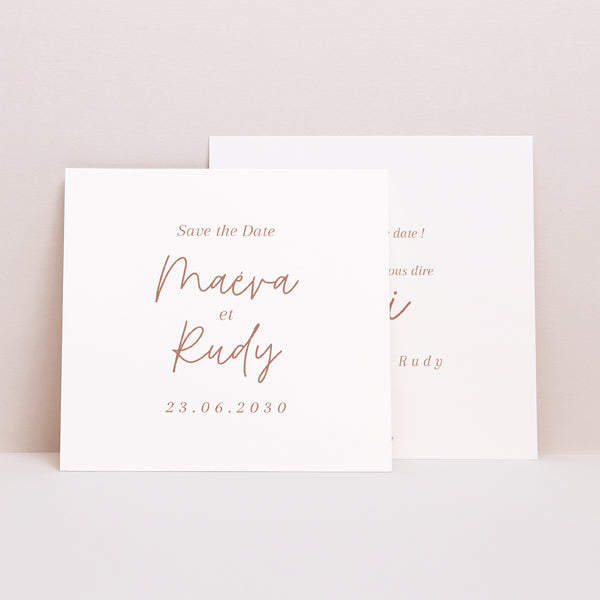 Save the date Mariage Carré Epuré photo