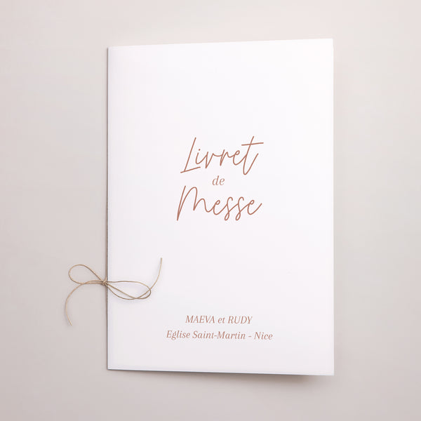 Livret de messe Mariage Double volet Epuré photo
