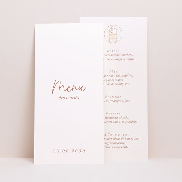 Menu Mariage Panoramique portrait Epuré photo