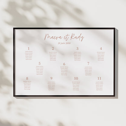 Plan de table Mariage Paysage Epuré photo N° 1