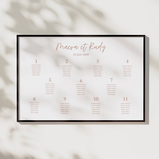 Plan de table Mariage Paysage 90 x 60 cm Epuré photo