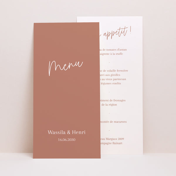 Menu Mariage Panoramique portrait Poussière de brique photo