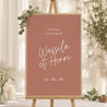 Panneau bienvenue Mariage Portrait 60 x 90 cm Poussière de brique photo N° 1