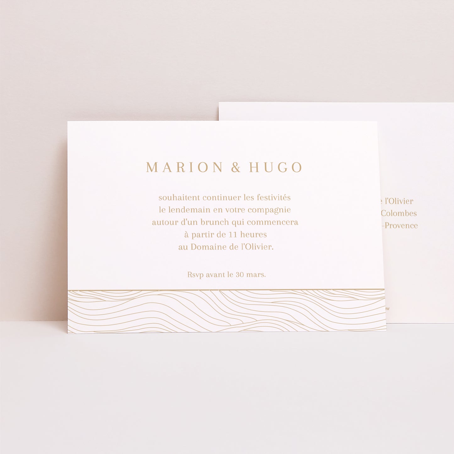 Invitations Mariage Paysage vagues dorées photo N° 1