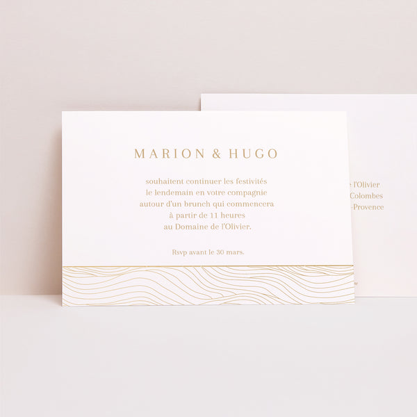 Invitations Mariage Paysage Vagues dorées photo