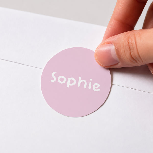 Sticker Baptême Rond Phrase baptême Rose photo