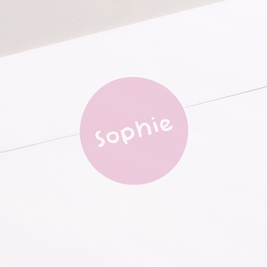 Sticker Baptême Rond Phrase baptême Rose photo