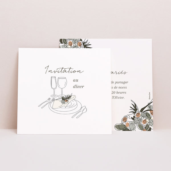 Invitations Mariage Carré Couple Bohême photo