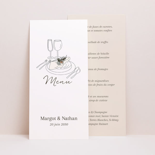 Menu Mariage Panoramique portrait Couple Bohême photo
