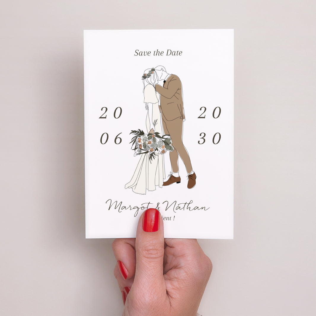 Save the date Mariage Portrait Couple Bohême photo N° 2