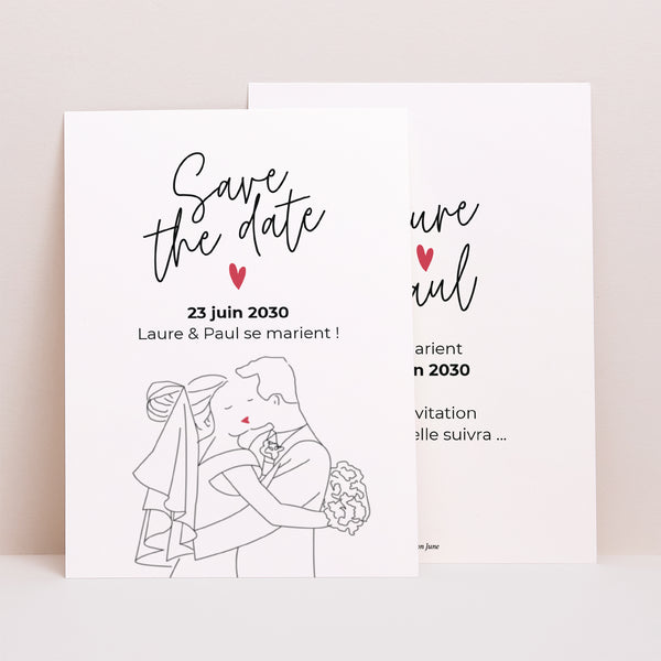Save the date Mariage Portrait Les heureux mariés photo
