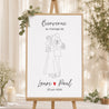 Panneau bienvenue Mariage Portrait 60 x 90 cm Les heureux mariés photo N° 1
