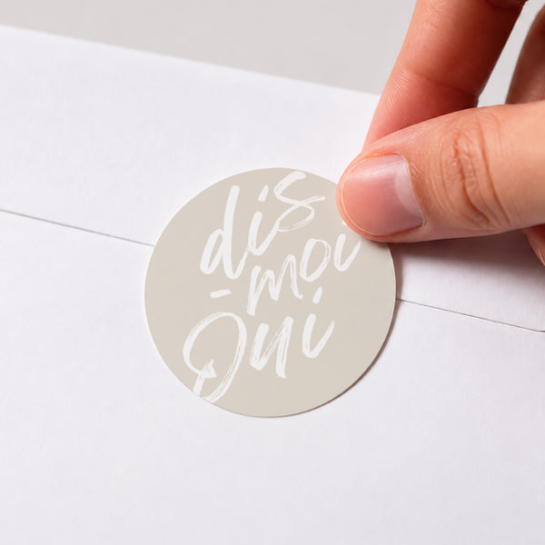Sticker Mariage Rond Dis-moi oui photo