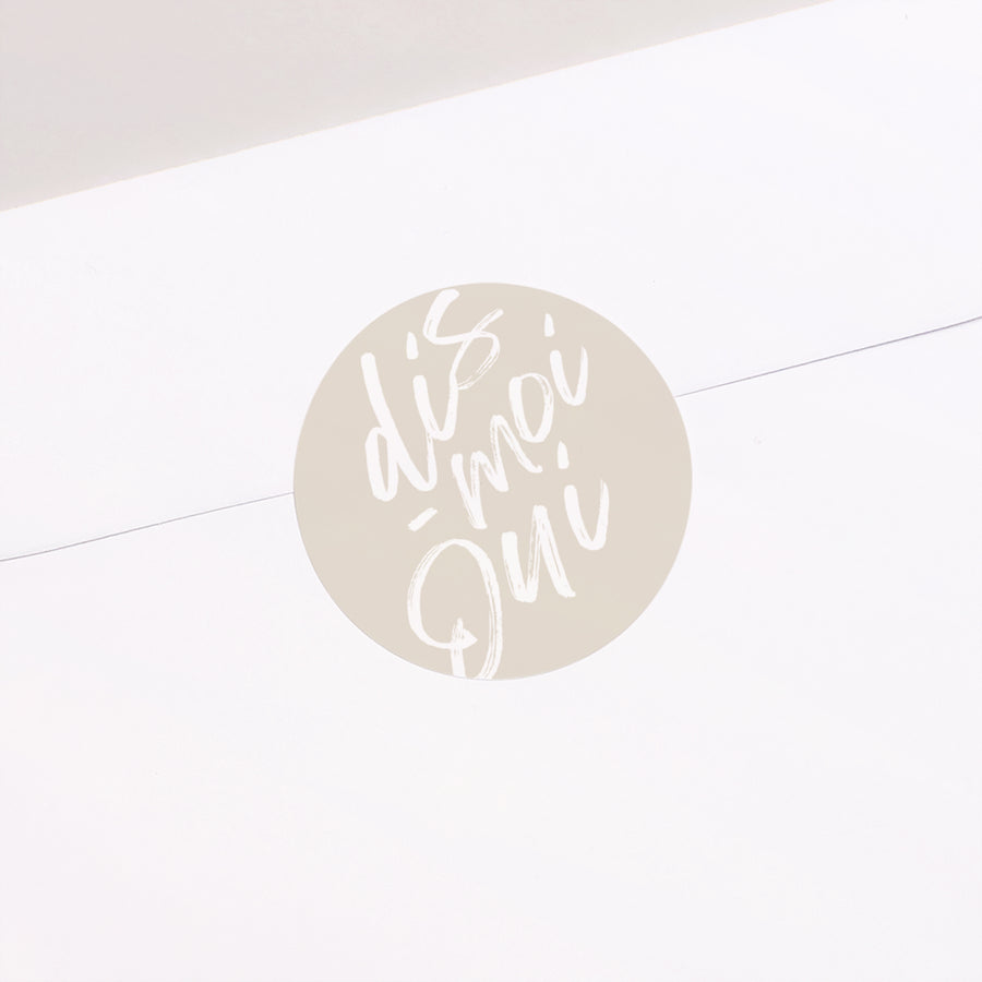 Sticker Mariage Rond Dis-moi oui photo
