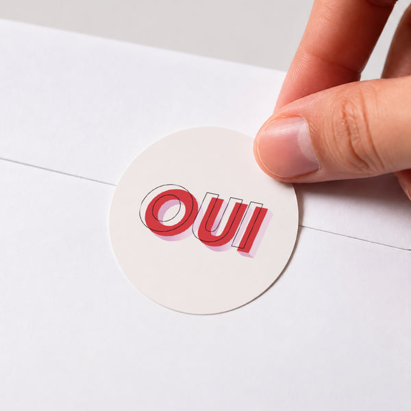 Sticker Mariage Rond OUI 3D photo