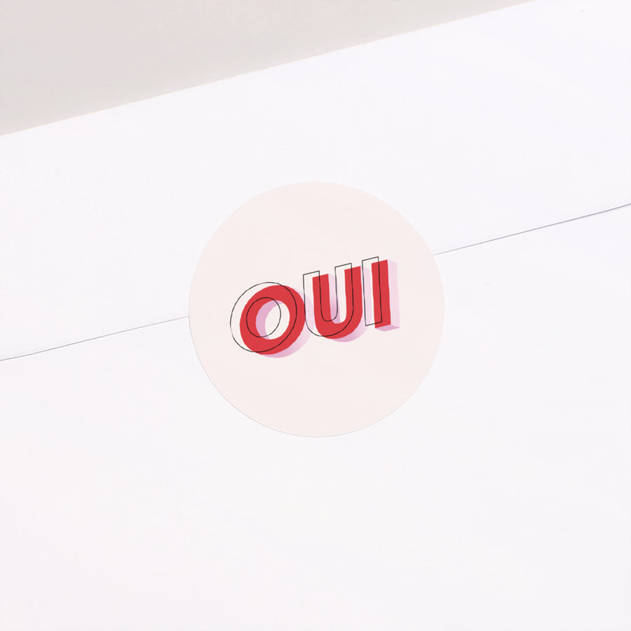 Sticker Mariage Rond OUI 3D photo