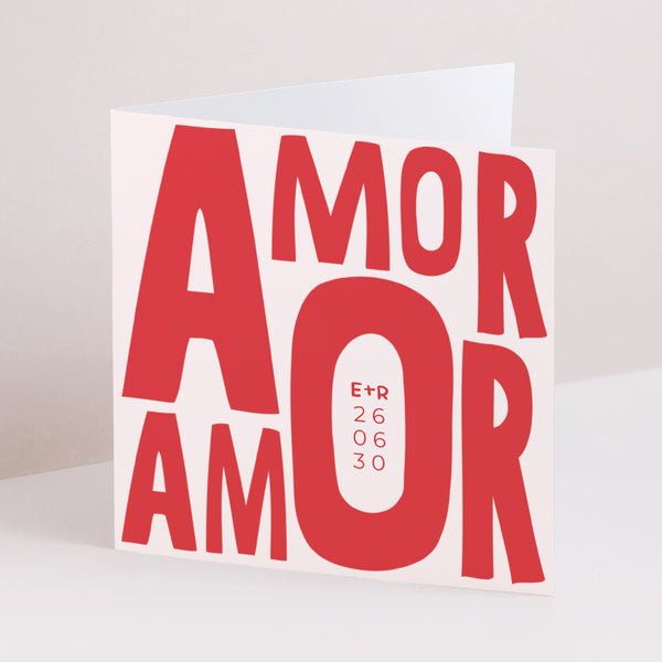 Faire-part Mariage Carré double volet Amor Amor photo
