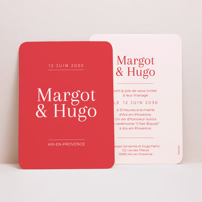 Faire-part mariage rouge