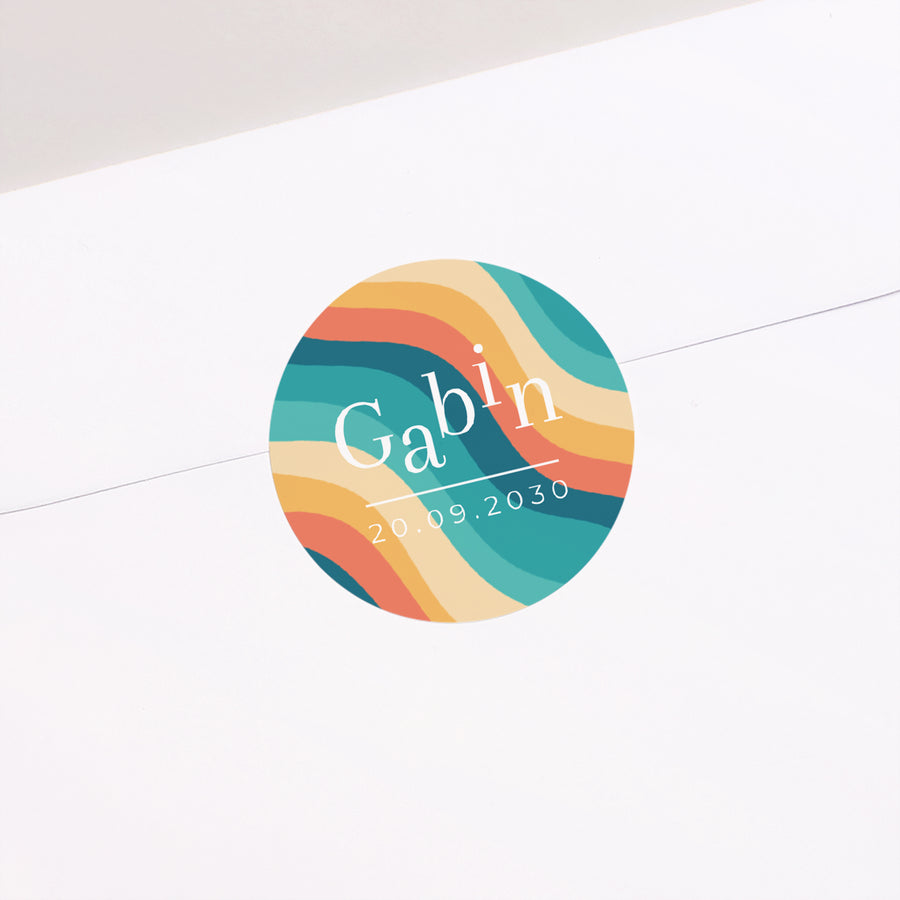 Sticker Naissance Rond Groovy baby II photo