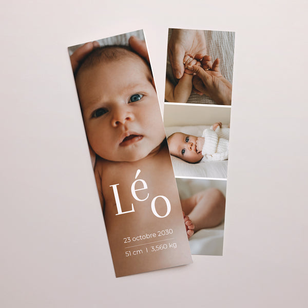 Faire-part Naissance Marque-page photo Full photo photo