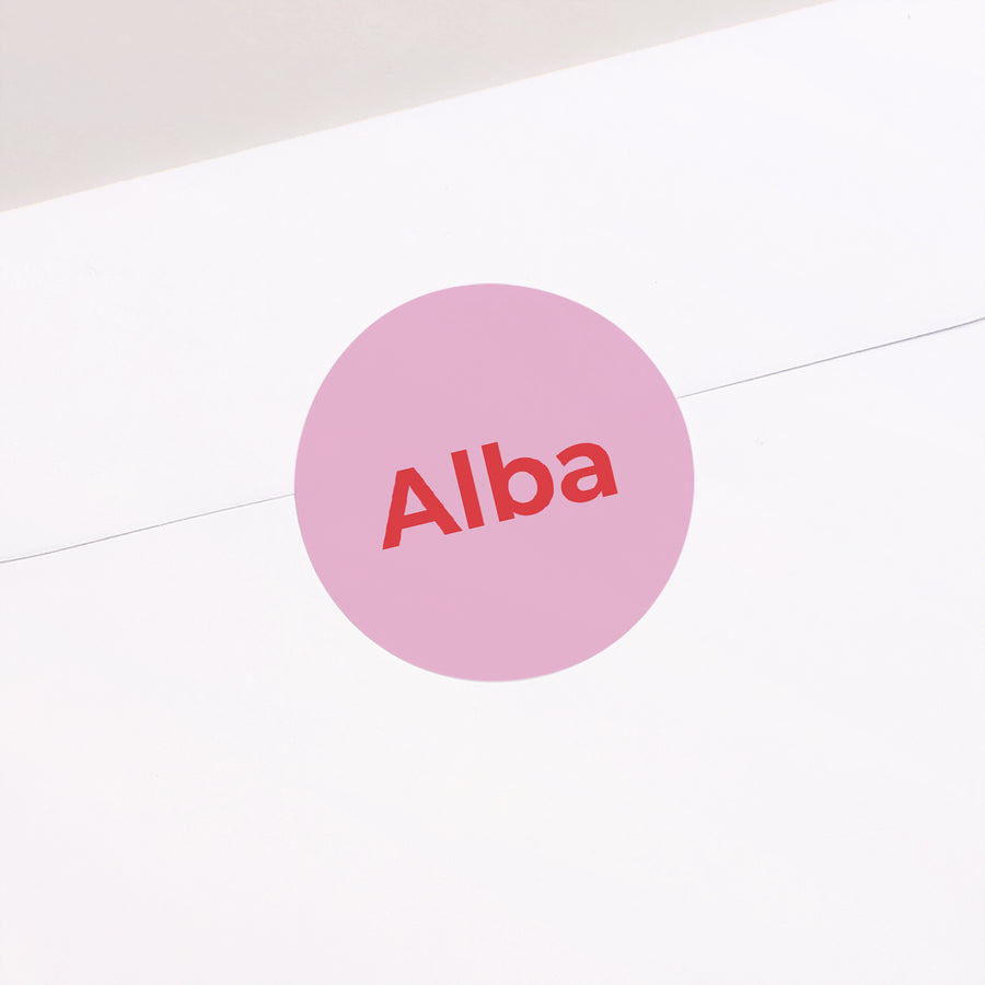 Sticker Naissance Rond Pink & Red Baby photo