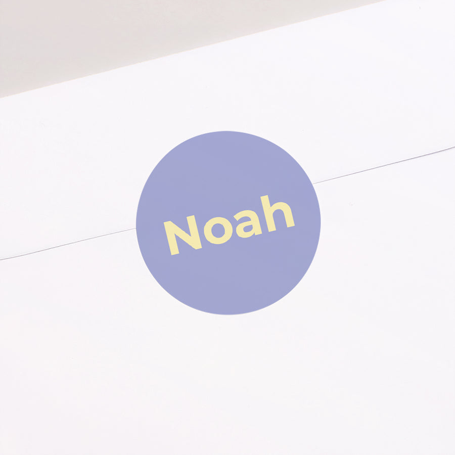 Sticker Naissance Rond Purple and yellow Baby photo