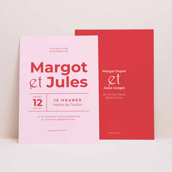 Faire-part Mariage Portrait Letter Press photo