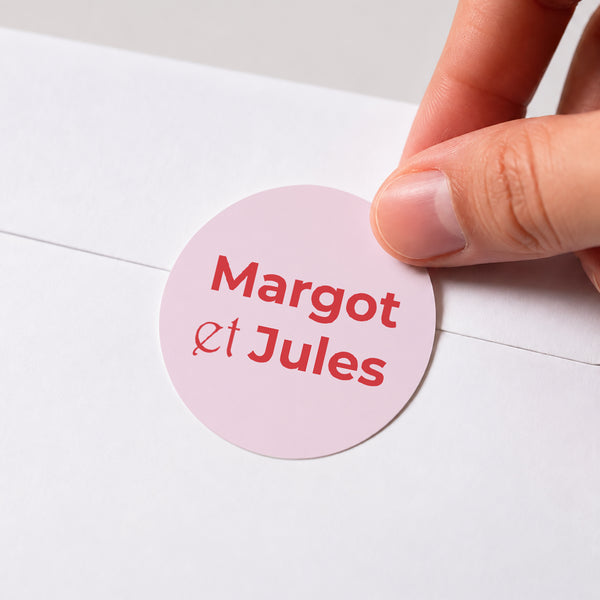Sticker Mariage Rond Letter Press photo