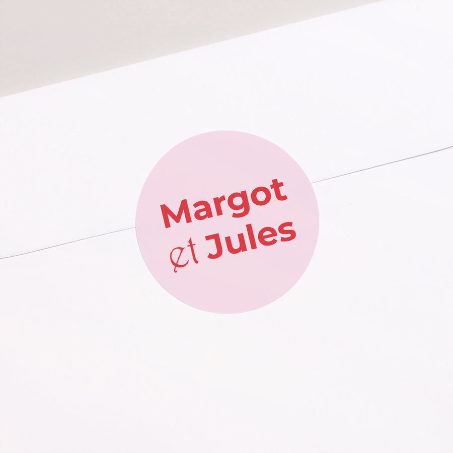 Sticker Mariage Rond Letter Press photo