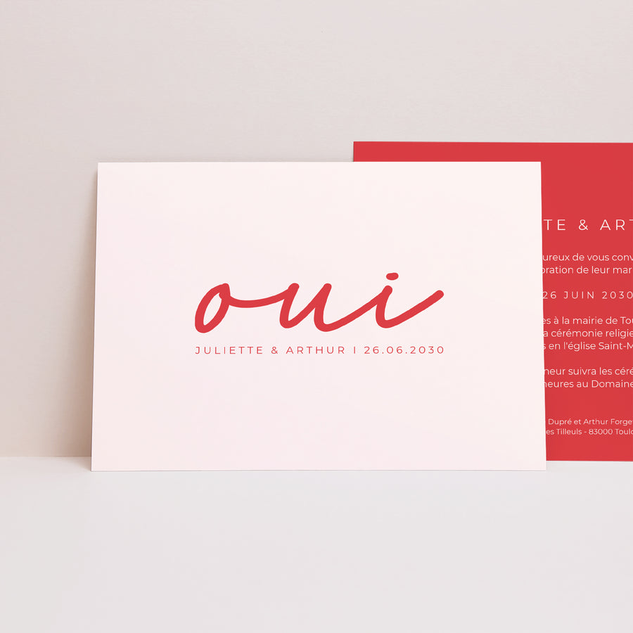 Faire-part Mariage Paysage Red & Cream II photo