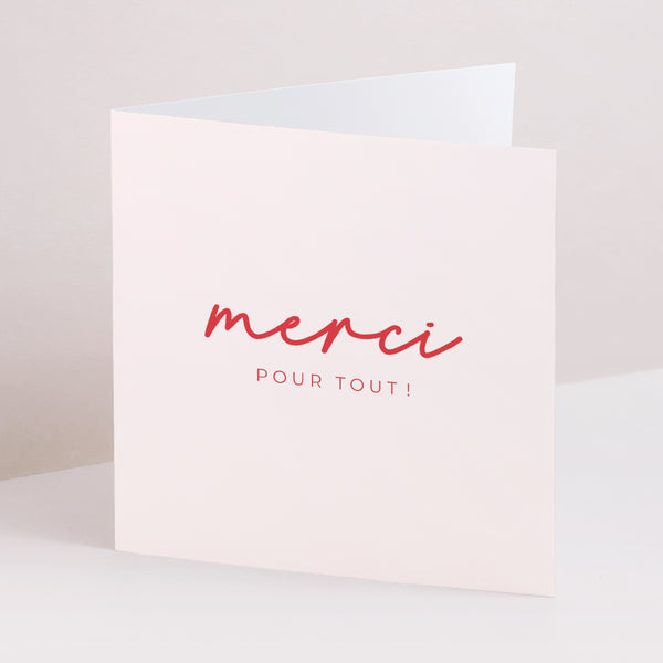 Remerciements Mariage Carré double volet Red & Cream II photo