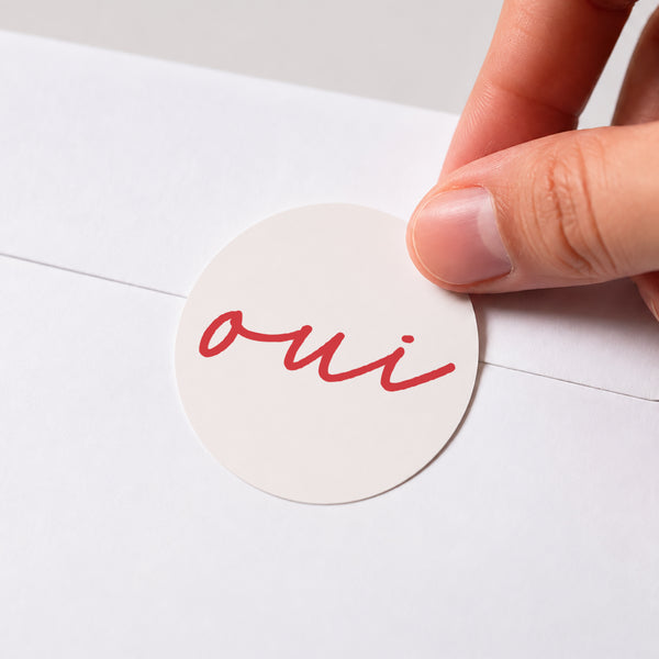 Sticker Mariage Rond Red & Cream II photo