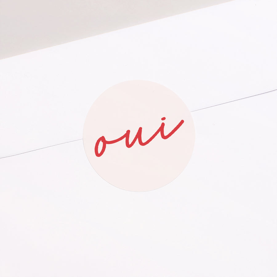 Sticker Mariage Rond Red & Cream II photo