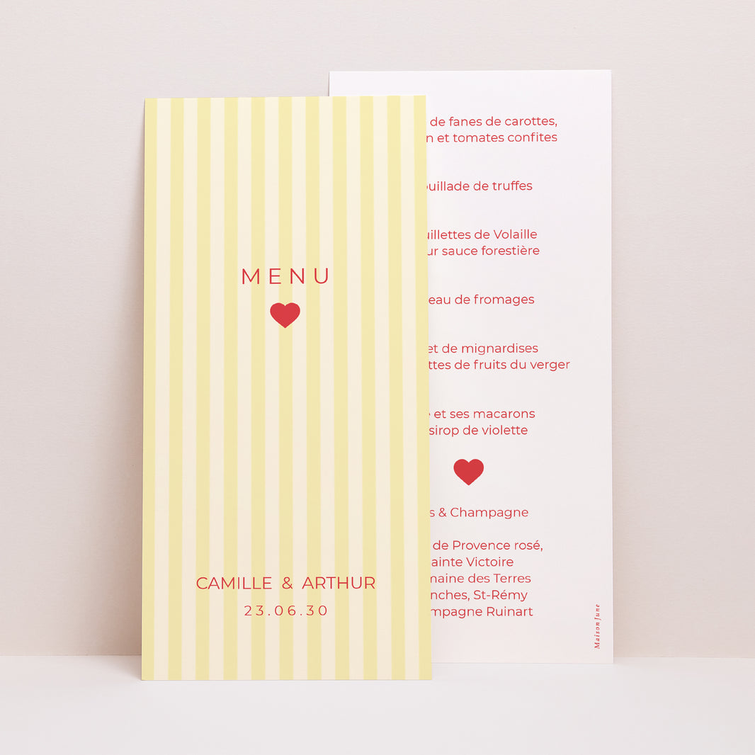 Menu Mariage Panoramique portrait Yellow sunshine photo N° 1