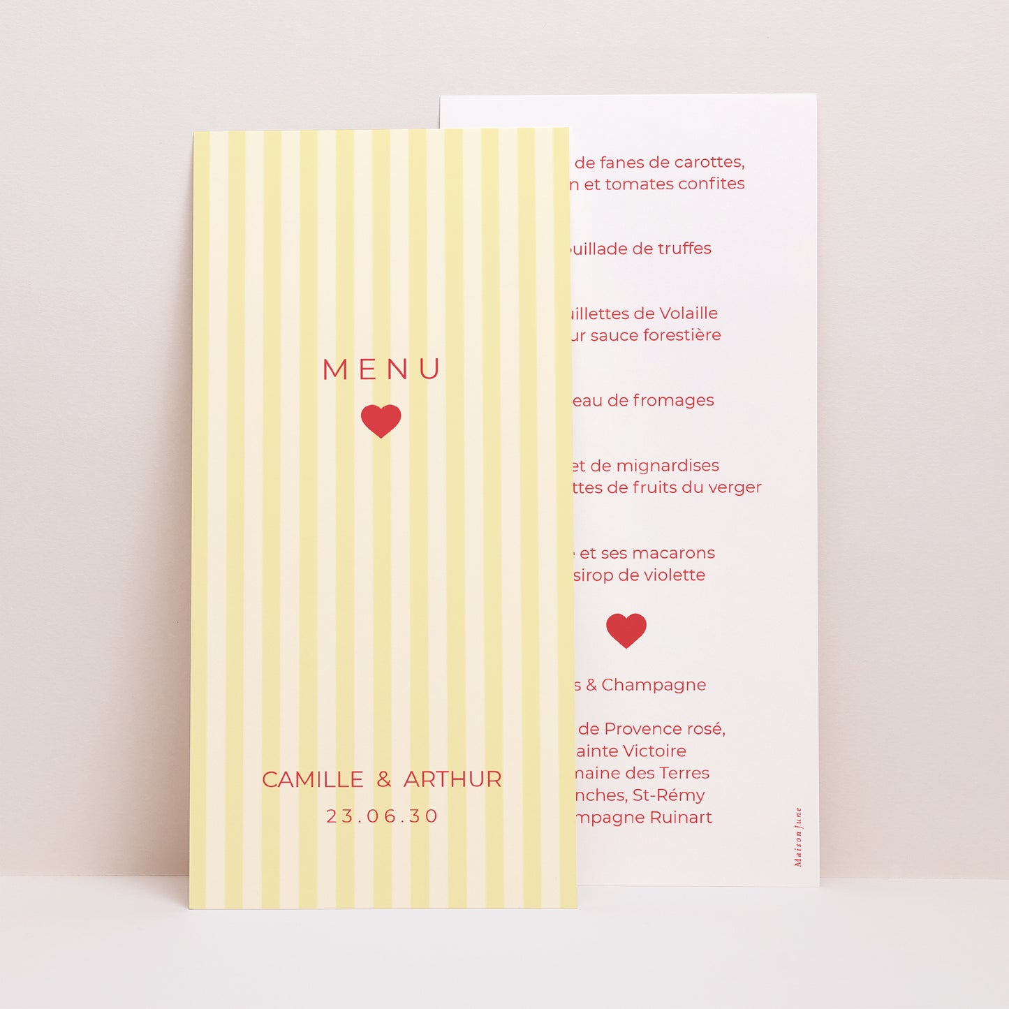 Menu Mariage Panoramique portrait Yellow sunshine photo N° 1