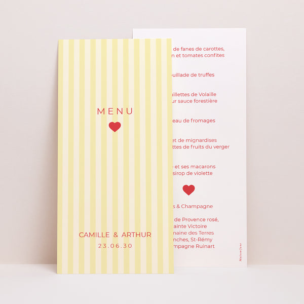 Menu Mariage Panoramique portrait Yellow sunshine photo