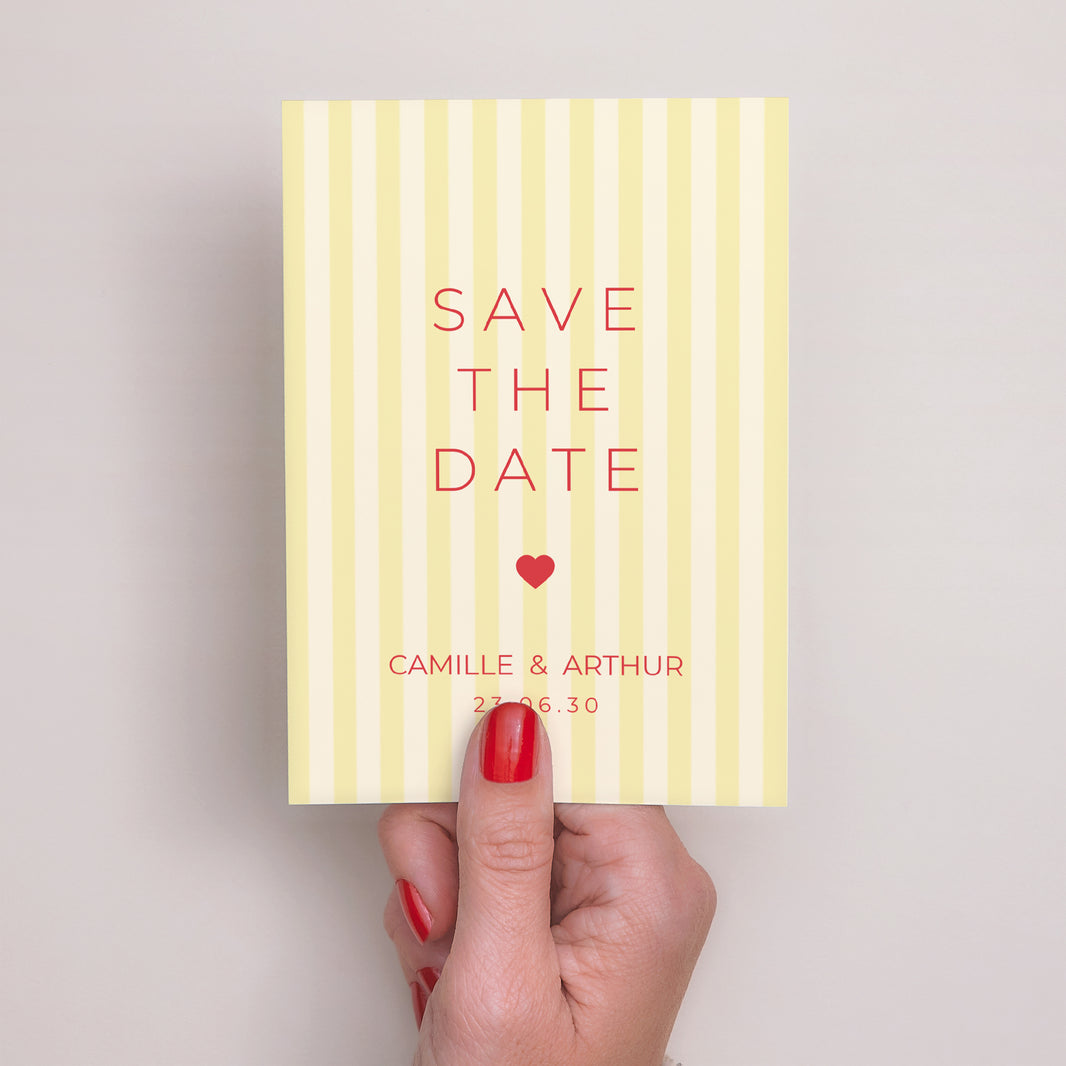 Save the date Mariage Portrait Yellow sunshine photo N° 2