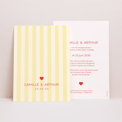 Faire-part mariage jaune