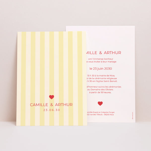 Faire-part Mariage Portrait Yellow sunshine photo