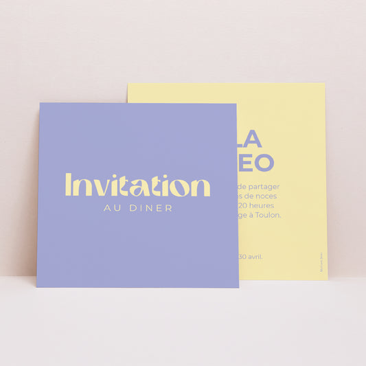 Invitations Mariage Carré Yellow graphic photo