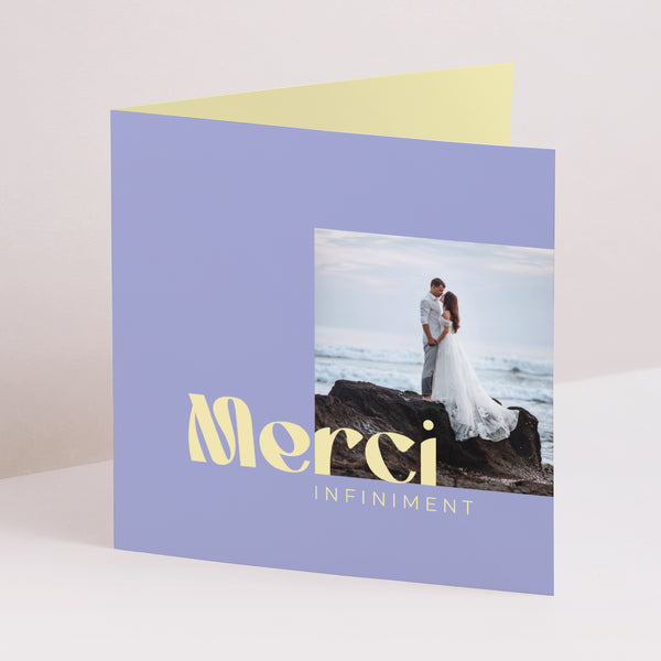 Remerciements Mariage Carré double volet Yellow graphic photo