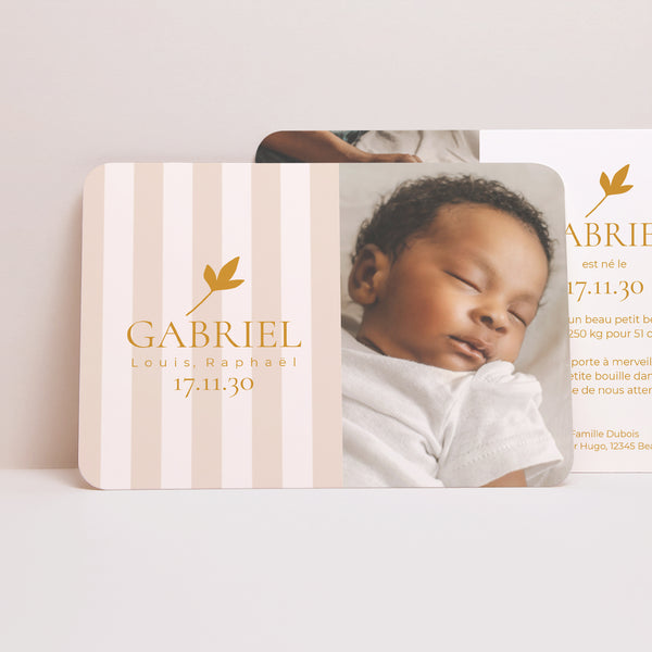 Faire-part Naissance Paysage, bords arrondis Nid de cotton photo