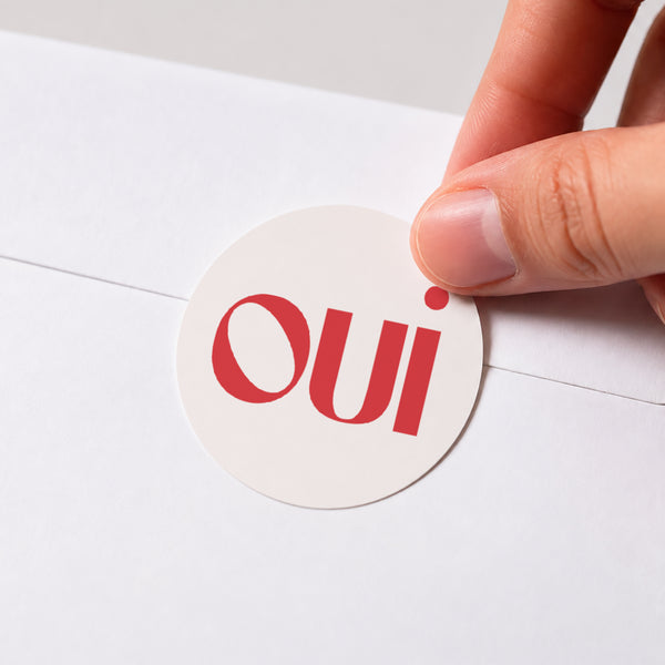 Sticker Mariage Rond Oui coeur photo