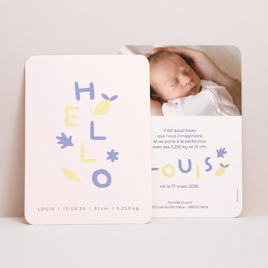 Faire-part Naissance Portrait, bords arrondis New Matisse photo