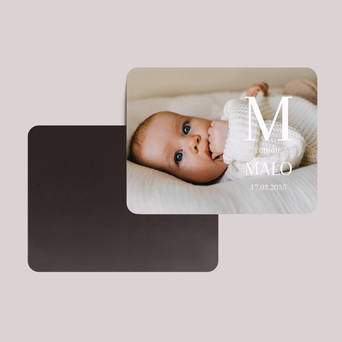 Faire-part Naissance Lot de 8, magnétique, paysage, rectangle coins arrondis Full photographique photo N° 2